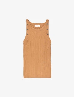 Sandro Brison Ribbed Woven Vest Top