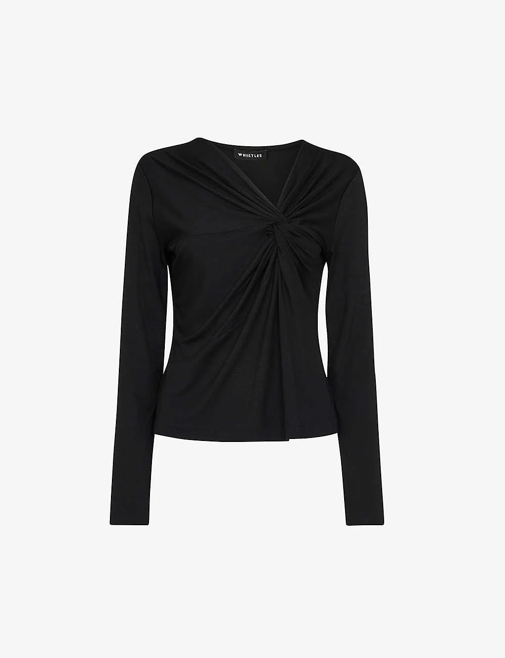 Whistles Twist-front Slim-fit Stretch-woven Top 3 Whistles Twist-front Slim-fit Stretch-woven Top