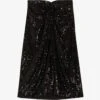 CLAUDIE PIERLOT High-rise Draped Sequin-embellished Skirt -Ted Baker Store R04103268 NOIRGRIS M
