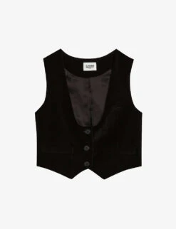 CLAUDIE PIERLOT Scoop-neck Velvet Waistcoat