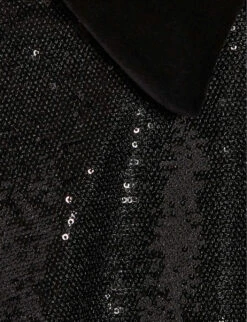 CLAUDIE PIERLOT Ramis Velvet-collar Sequin-embellished Mini Dress -Ted Baker Store R04103273 NOIRGRIS ALT05