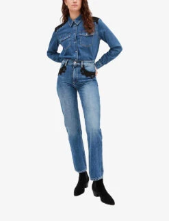 CLAUDIE PIERLOT Shoulder-patch Denim Shirt -Ted Baker Store R04103352 BLEUS ALT01