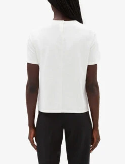 CLAUDIE PIERLOT Tupal Scalloped Trim Cotton-blend T Shirt -Ted Baker Store R04103378 NATURELS ALT03