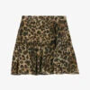 CLAUDIE PIERLOT Sisterleo Leopard-print Gathered-effect Cotton Mini Skirt -Ted Baker Store R04103390 DIVERS M