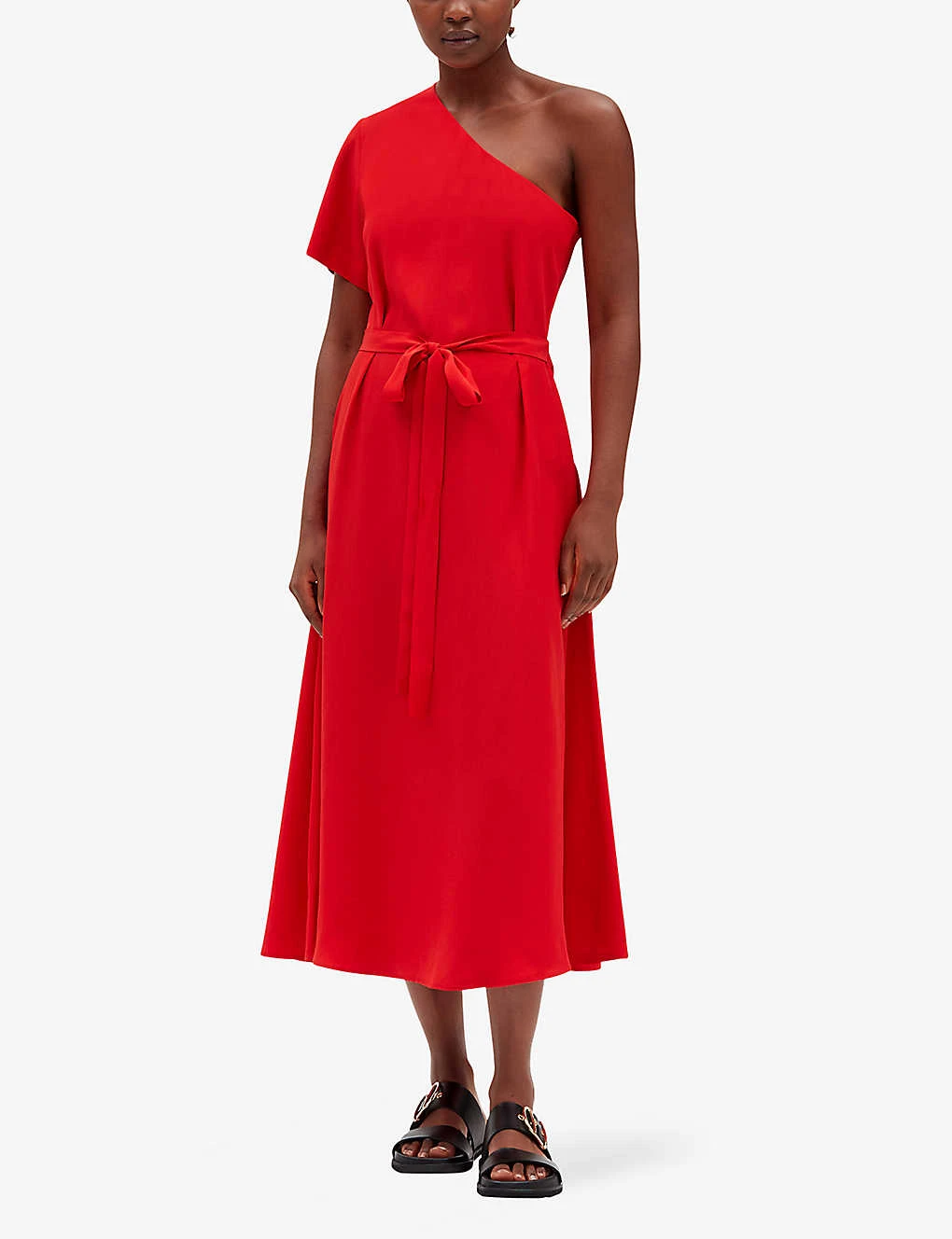 CLAUDIE PIERLOT Ruliana Asymmetric-neckline Cut-out Woven Midi Dress 4 CLAUDIE PIERLOT Ruliana Asymmetric-neckline Cut-out Woven Midi Dress - Image 2