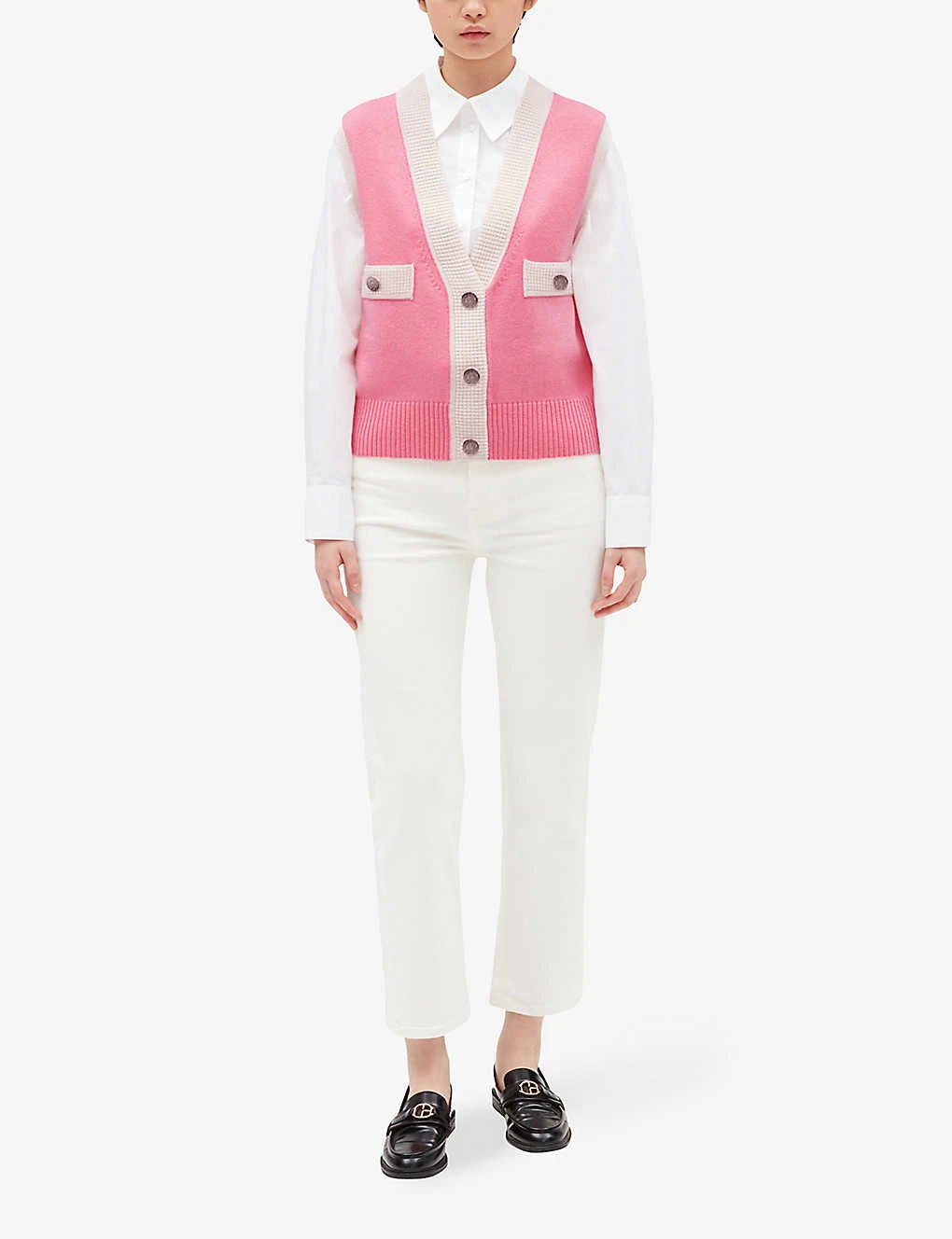 CLAUDIE PIERLOT Sleeveless Decorative-buttoned Knitted Vest 4 CLAUDIE PIERLOT Sleeveless Decorative-buttoned Knitted Vest - Image 2