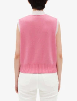 CLAUDIE PIERLOT Sleeveless Decorative-buttoned Knitted Vest 10 CLAUDIE PIERLOT Sleeveless Decorative-buttoned Knitted Vest -Ted Baker Store R04103405 ROSES ALT03