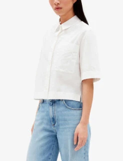 CLAUDIE PIERLOT Initial-embroidered Woven Shirt -Ted Baker Store R04103441 NATURELS ALT02