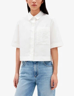 CLAUDIE PIERLOT Initial-embroidered Woven Shirt -Ted Baker Store R04103441 NATURELS ALT04