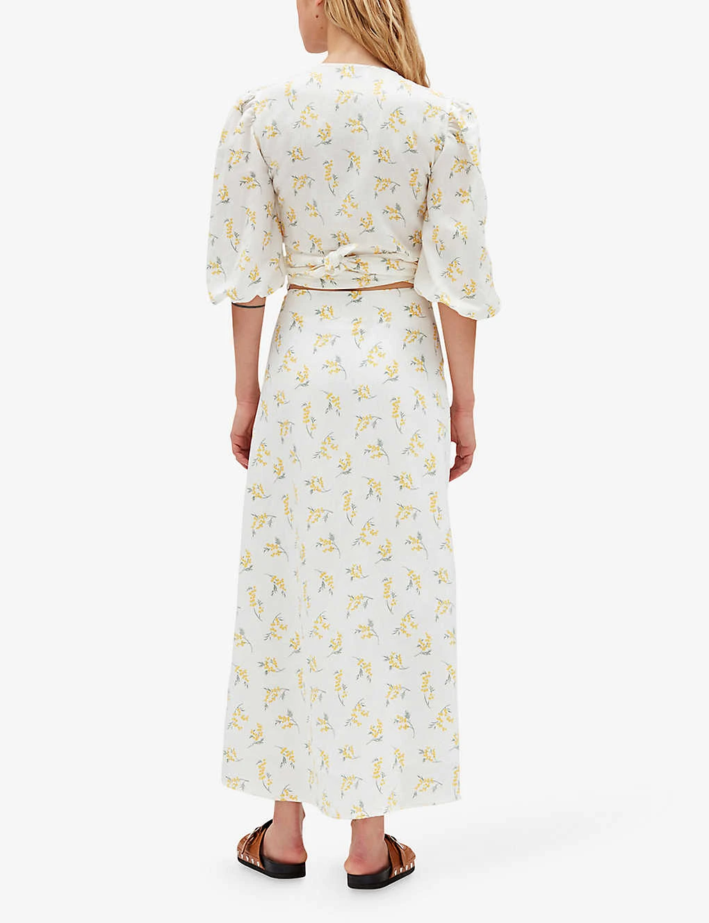 CLAUDIE PIERLOT Mimosa Floral-print Woven Midi Skirt 6 CLAUDIE PIERLOT Mimosa Floral-print Woven Midi Skirt - Image 4