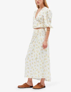 CLAUDIE PIERLOT Mimosa Floral-print Woven Midi Skirt 11 CLAUDIE PIERLOT Mimosa Floral-print Woven Midi Skirt -Ted Baker Store R04103458 DIVERS ALT04