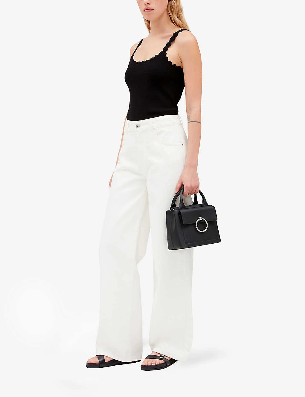 CLAUDIE PIERLOT Scalloped-trim Sleeveless Stretch-woven Top 4 CLAUDIE PIERLOT Scalloped-trim Sleeveless Stretch-woven Top - Image 2