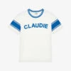 CLAUDIE PIERLOT Themus Logo-print Striped Cotton-jersey T-shirt -Ted Baker Store R04103504 NATURELS M