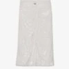 CLAUDIE PIERLOT Sequin Embellished Stretch-polyester Midi Skirt -Ted Baker Store R04103505 NATURELS M