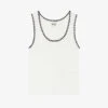 CLAUDIE PIERLOT Contrast Embroidered-trim Cotton-blend Tank Top
