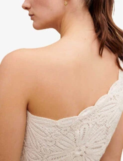 Maje Larkety One-shoulder Crochet And Lace Cotton Top 11 Maje Larkety One-shoulder Crochet And Lace Cotton Top -Ted Baker Store R04104071 BLANC ALT04