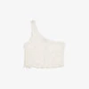 Maje Larkety One-shoulder Crochet And Lace Cotton Top -Ted Baker Store R04104071 BLANC M