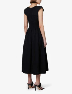 Lauretta Bow-embellished Cotton-poplin Maxi Dress -Ted Baker Store R04104254 BLACK ALT03