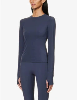 Core Fitted Stretch-woven T-shirt -Ted Baker Store R04104623 MIDNIGHTBLUE ALT02