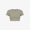 Fitted Cropped Stretch-woven T-shirt -Ted Baker Store R04104647 OLIVEGREEN M