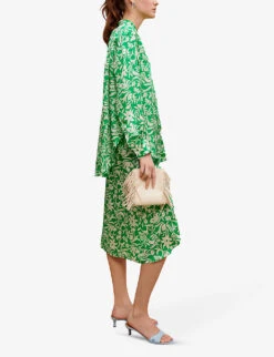 Maje Chaliqua Floral-print Relaxed-fit Woven Shirt -Ted Baker Store R04105507 VERTS ALT02