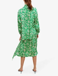 Maje Chaliqua Floral-print Relaxed-fit Woven Shirt -Ted Baker Store R04105507 VERTS ALT03