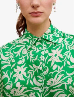 Maje Chaliqua Floral-print Relaxed-fit Woven Shirt -Ted Baker Store R04105507 VERTS ALT04