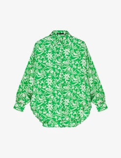 Maje Chaliqua Floral-print Relaxed-fit Woven Shirt