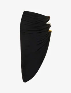 Jacquemus La Jupe Pero Bead-embellished Stretch-woven Midi Skirt