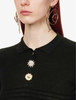 Jacquemus La Maille Aouro Shirred-texture Slim-fit Knitted Top -Ted Baker Store R04107892 BLACK ALT04