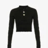 Jacquemus La Maille Aouro Shirred-texture Slim-fit Knitted Top -Ted Baker Store R04107892 BLACK M
