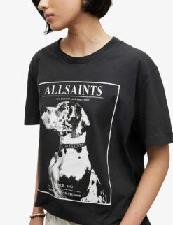 AllSaints Storm Graphic-print Organic-cotton T-shirt -Ted Baker Store R04108388 BLACK ALT04