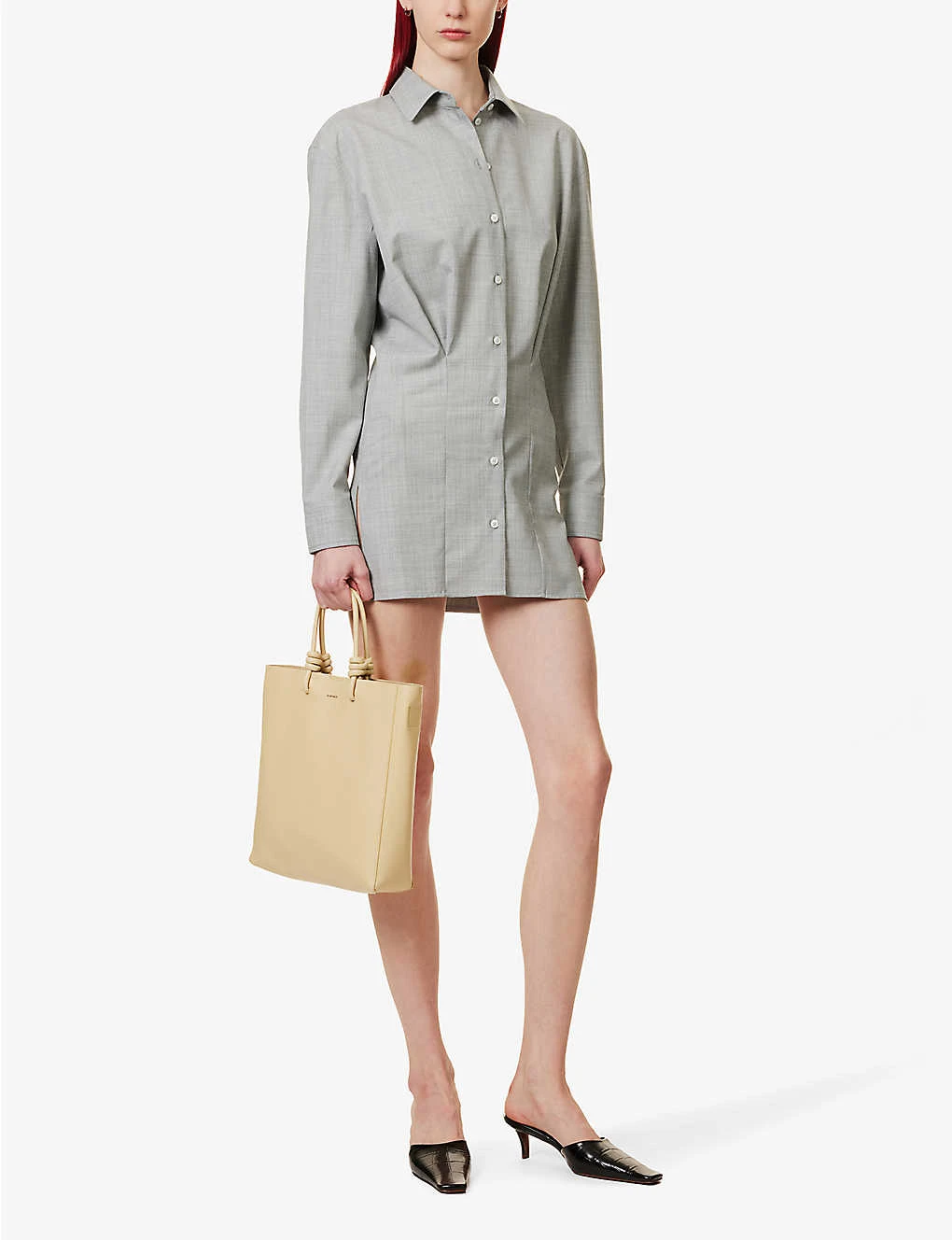 Ania Pleated-waist Wool Mini Dress 4 Ania Pleated-waist Wool Mini Dress - Image 2