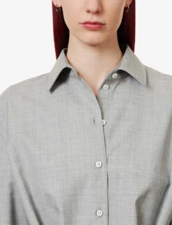 Ania Pleated-waist Wool Mini Dress 11 Ania Pleated-waist Wool Mini Dress -Ted Baker Store R04109115 GREY ALT04