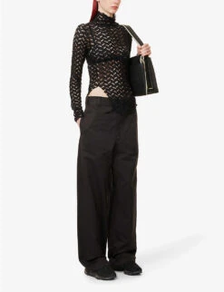 Cut-out High-neck Stretch-knit Top -Ted Baker Store R04109267 BLACK ALT01