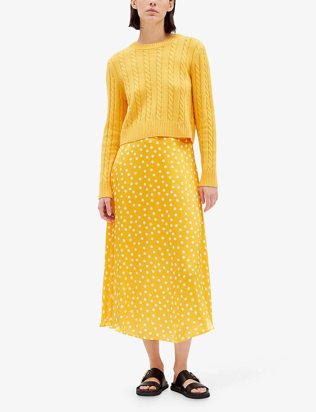 CLAUDIE PIERLOT Polka-dot Flared Silk Midi Skirt 4 CLAUDIE PIERLOT Polka-dot Flared Silk Midi Skirt - Image 2