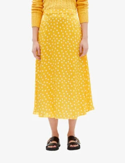 CLAUDIE PIERLOT Polka-dot Flared Silk Midi Skirt 9 CLAUDIE PIERLOT Polka-dot Flared Silk Midi Skirt -Ted Baker Store R04109617 DIVERS ALT02