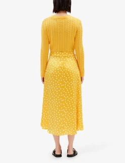 CLAUDIE PIERLOT Polka-dot Flared Silk Midi Skirt 10 CLAUDIE PIERLOT Polka-dot Flared Silk Midi Skirt -Ted Baker Store R04109617 DIVERS ALT03