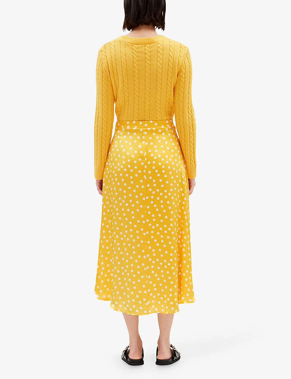 CLAUDIE PIERLOT Polka-dot Flared Silk Midi Skirt 6 CLAUDIE PIERLOT Polka-dot Flared Silk Midi Skirt - Image 4