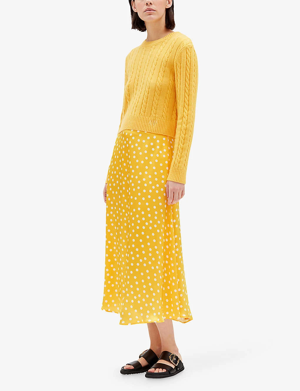 CLAUDIE PIERLOT Polka-dot Flared Silk Midi Skirt 7 CLAUDIE PIERLOT Polka-dot Flared Silk Midi Skirt - Image 5