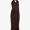 Angelina Wrap-neck Satin Midi Dress