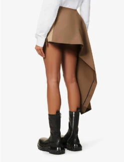 Sacai Asymmetric Contrast-trim Mini Skirt -Ted Baker Store R04110187 BEIGE ALT03