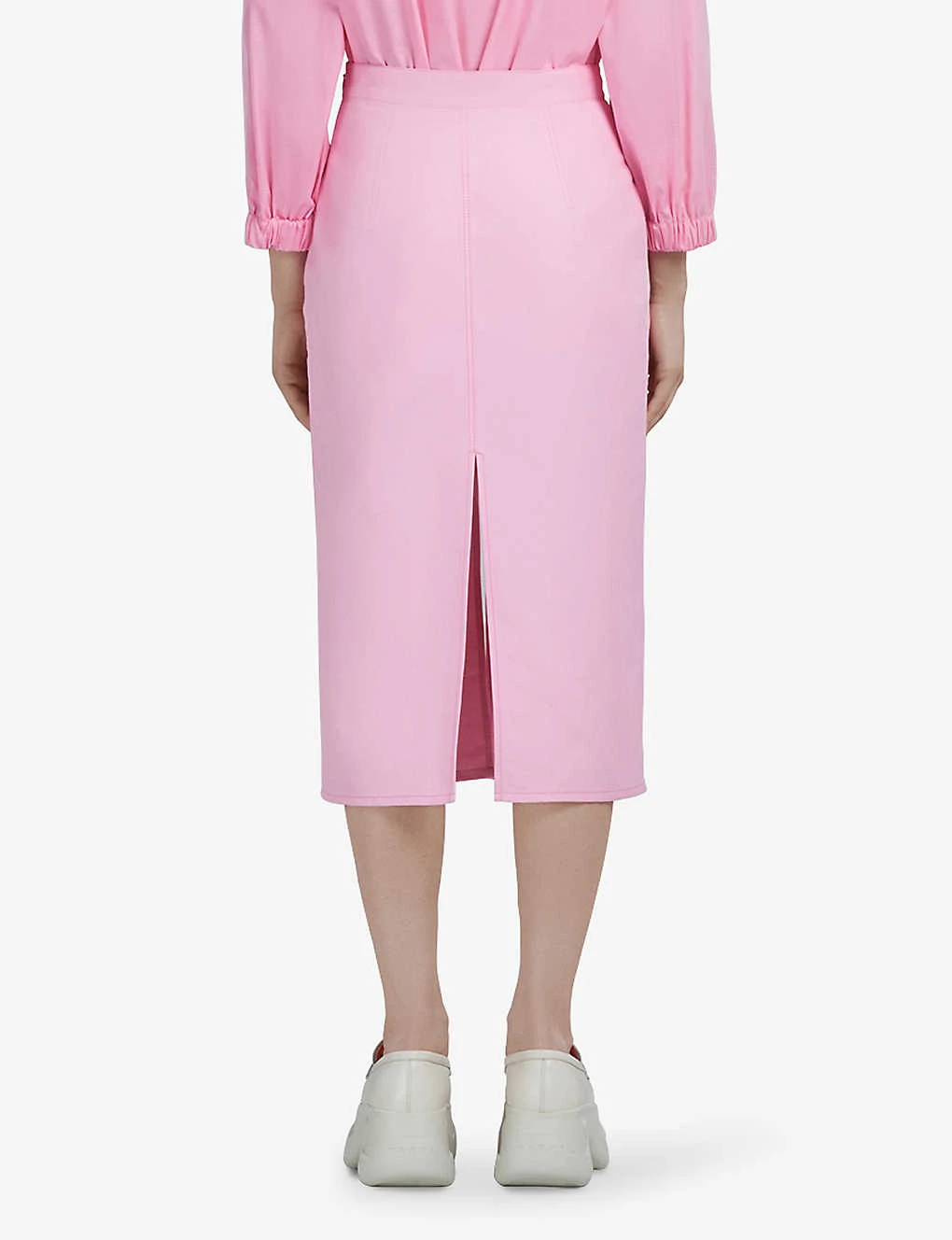 Marni Brand-embroidered High-rise Woven Midi Skirt 6 Marni Brand-embroidered High-rise Woven Midi Skirt - Image 4