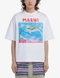Marni Graphic-print Cotton-jersey T-shirt -Ted Baker Store R04110608 LILYWHITE ALT02