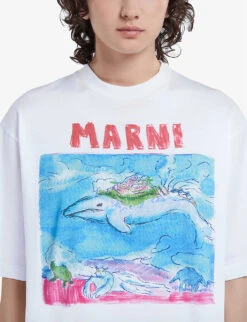 Marni Graphic-print Cotton-jersey T-shirt -Ted Baker Store R04110608 LILYWHITE ALT04