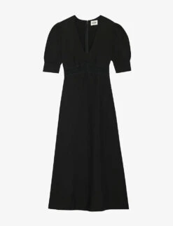 CLAUDIE PIERLOT Rivage Embroidered Woven Midi Dress