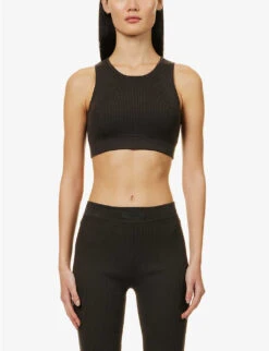 ESSENTIALS Logo-patch Woven Tank Top -Ted Baker Store R04111037 OFFBLACK ALT02