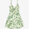 Sandro Nances Tree-print Open-work Linen-blend Mini Dress -Ted Baker Store R04111299 VERTS M