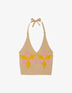 Sandro Muguette Crochet-star Open-back Knitted Top