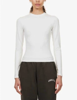 Slim-fit Brand-embroidered Stretch-cotton Top -Ted Baker Store R04111531 WHITE ALT02